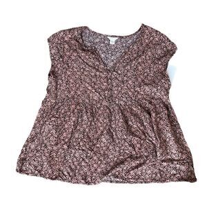 Caslon V neck floral top size M NWOT
